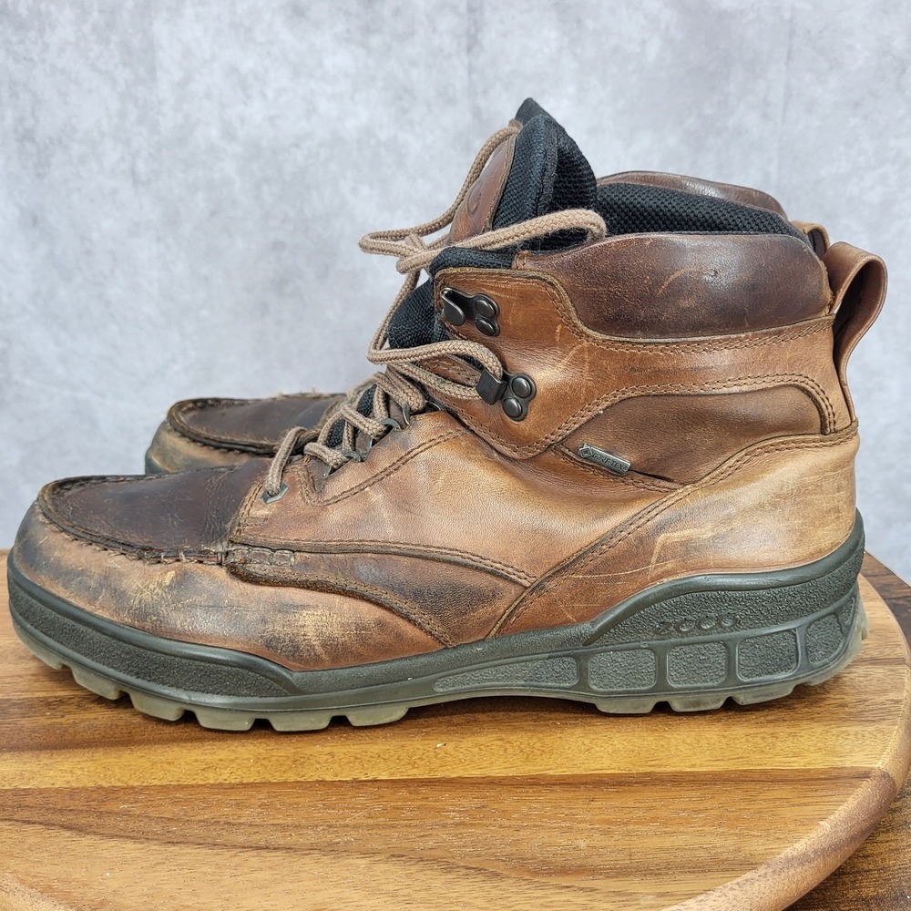 Ecco Track II Hiking Boots Mens 46 U.S.‎ 12 / 12.5 Brown Leather Waterproof